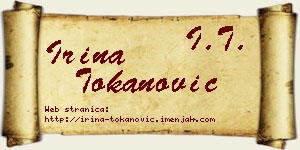 Irina Tokanović vizit kartica